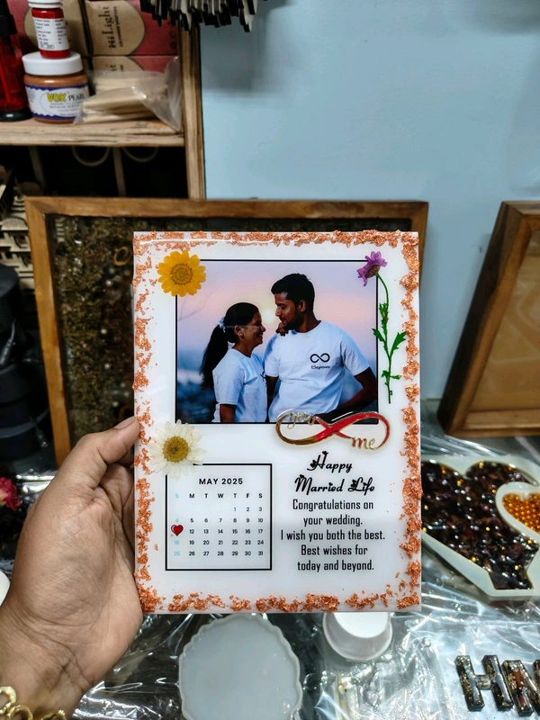 6x8 inches Acrylic with Resin - Wedding Theme - Member Price, 50