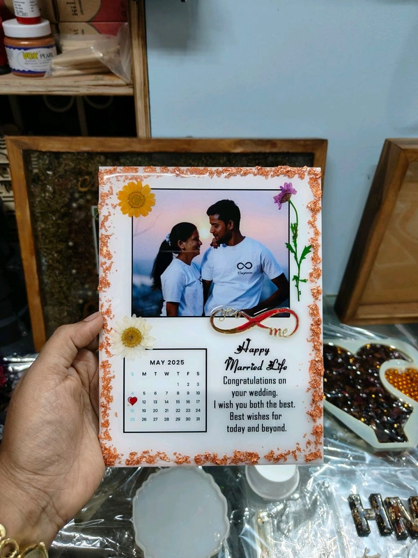 6x8 inches Acrylic with Resin - Wedding Theme - Member Price, 50
