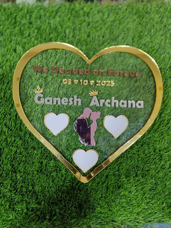Heart Shape Acrylic Thumb Print Frame 