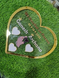 Heart Shape Acrylic Thumb Print Frame 
