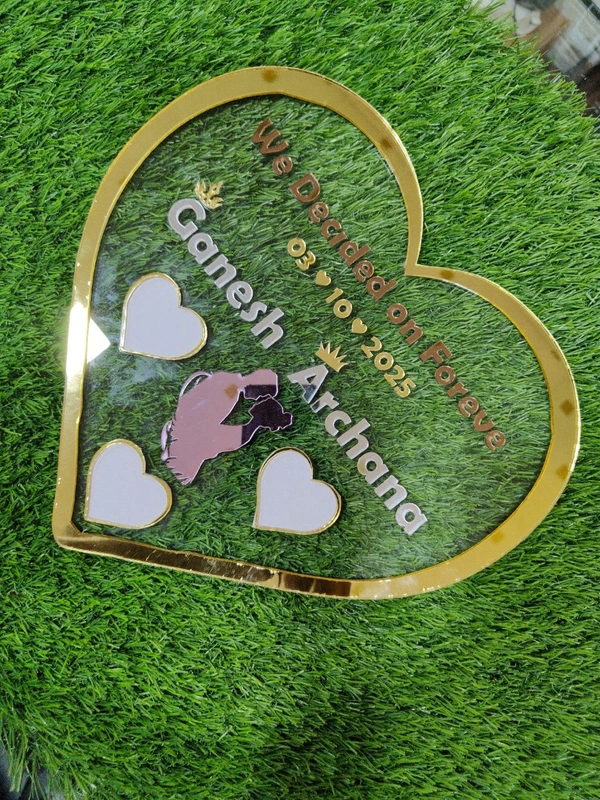 Heart Shape Acrylic Thumb Print Frame 