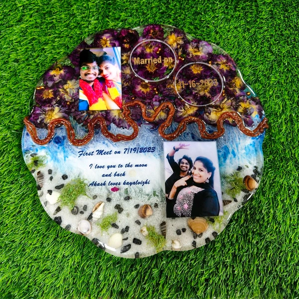 Floral Shape Double Theme Resin Frame - 12x12 Inch Size - Member Price, 50
