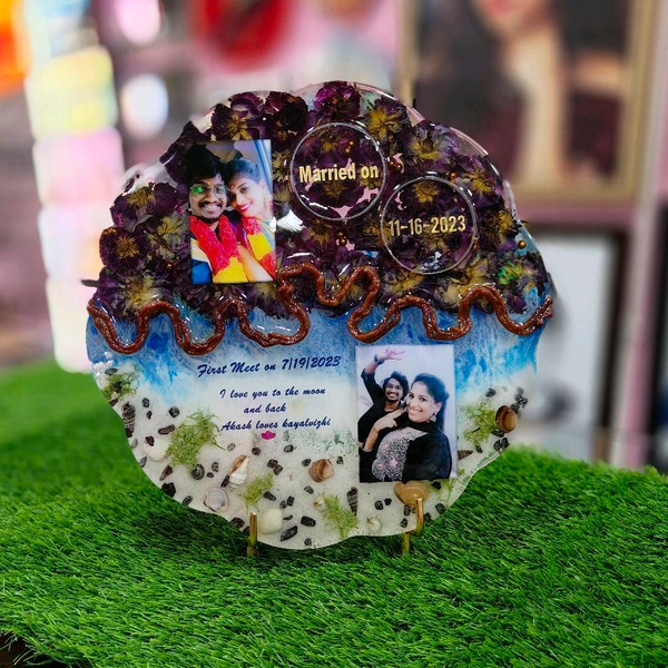 Floral Shape Double Theme Resin Frame - 12x12 Inch Size - Member Price, 50