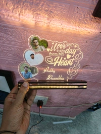 I Love you Wifey with 3 Pics Acrylic - Single LED - Regular Price