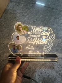 I Love you Wifey with 3 Pics Acrylic - Single LED - Regular Price
