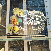 I Love you Wifey with 3 Pics Acrylic - Single LED - Member Price