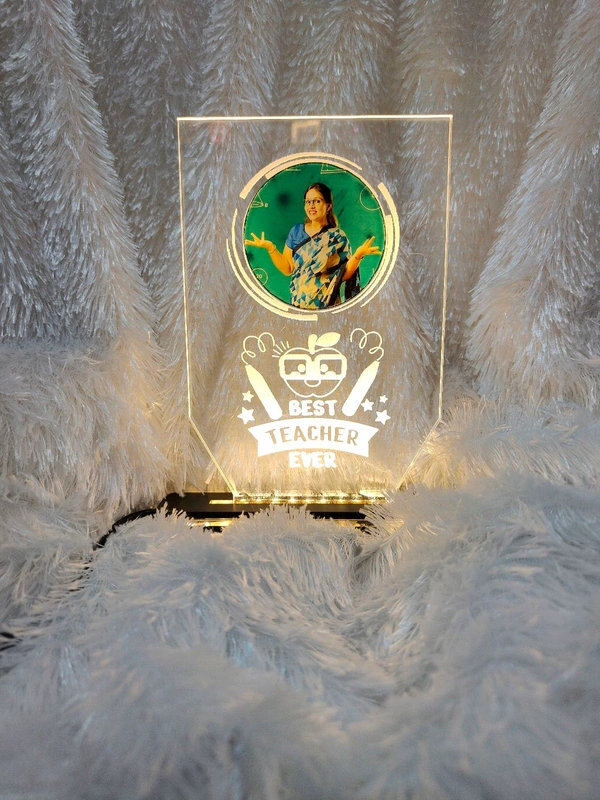 Best Teacher Ever with Photo Acrylic - Single LED - Member Price