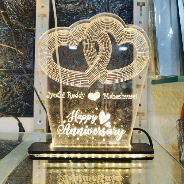 2 Hearts Together Acrylic - Single LED - Member Price
