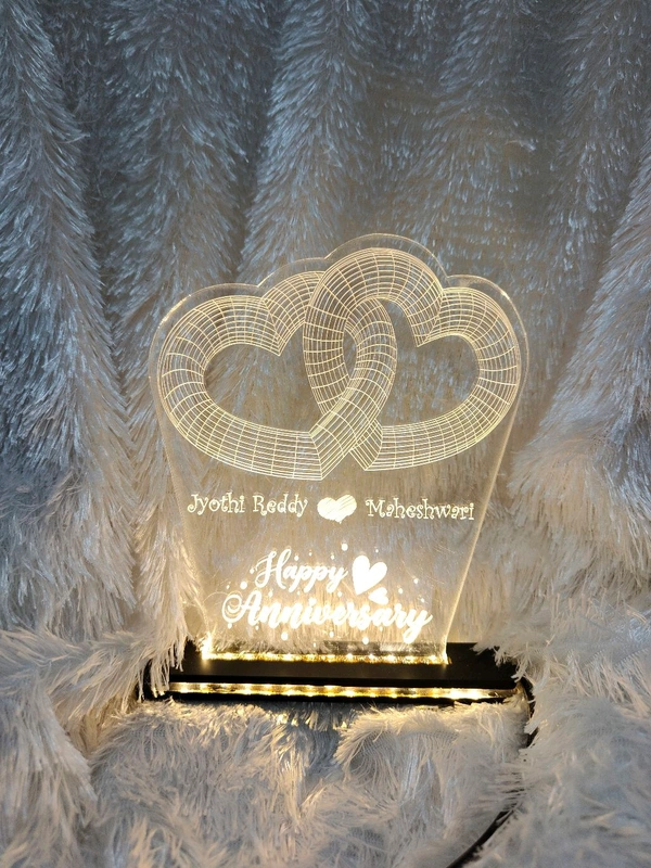 2 Hearts Together Acrylic - Single LED - Regular Price