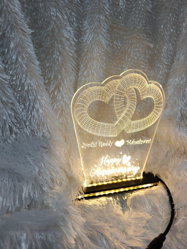 2 Hearts Together Acrylic - Single LED - Regular Price