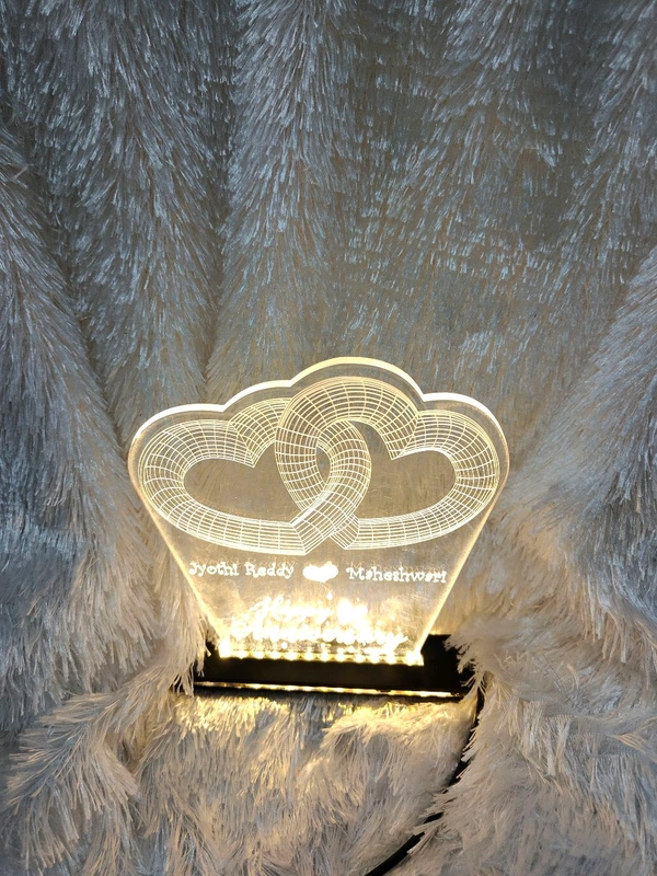 2 Hearts Together Acrylic - Single LED - Regular Price