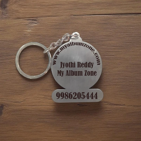 Steel Round Keychain with Name Engraving - Regular Price