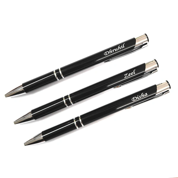Personalized Metal Black Pen with Name Engraving - 1000 Qty