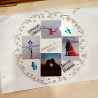 My Album Zone Round Agate Resin Frame - 8 Inch (Photos and Text Customise) - 8 inches, 8 inches, 8 inches