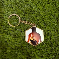 Gold Metal Keychain - Hexa shape - 