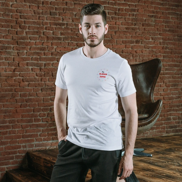 White Color T-shirt - Polyester - Half Sleeves - Sportz Daily Label - Small