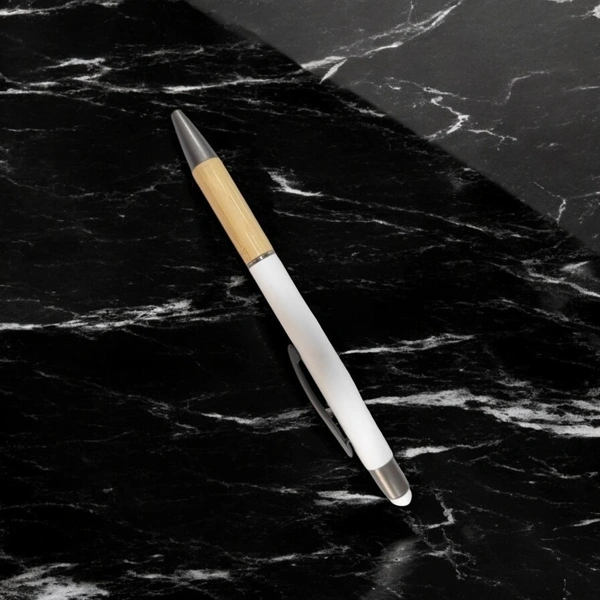 Bamboo White Pen with Stylus