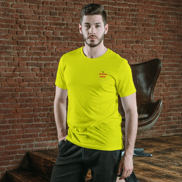 Yellow Color T-shirt - Polyester - Half Sleeves - Sportz Daily Label - Small