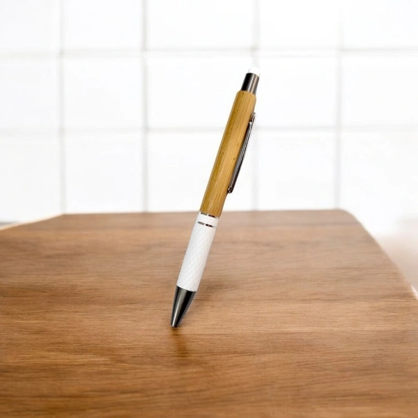 White Bamboo Pen with Stylus