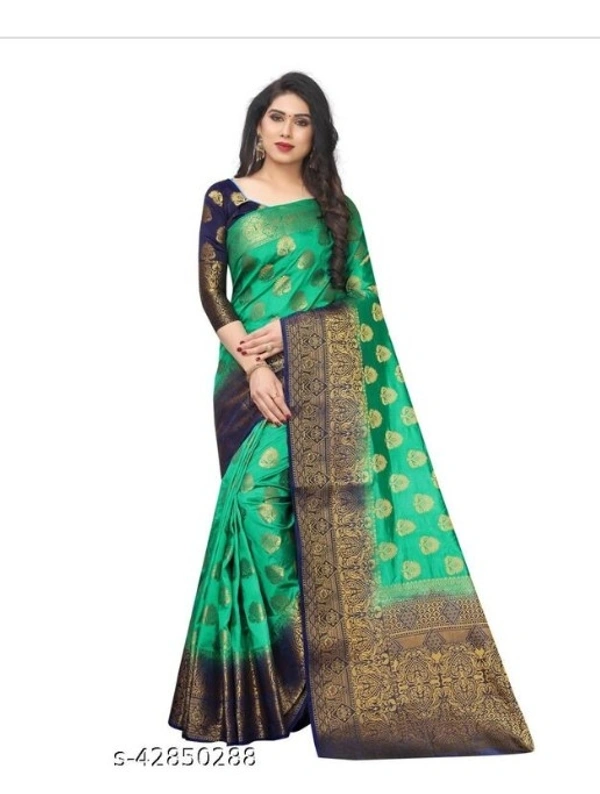 Fancy Jacqurad Rama Saree - Free, Green , pack of 2, Free shipping 