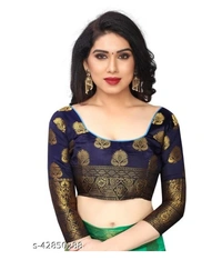Fancy Jacqurad Rama Saree - Free, Green , pack of 2, Free shipping 
