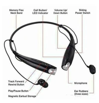 Bluetooth Headphone  - Black , set of 1, Free shipping 