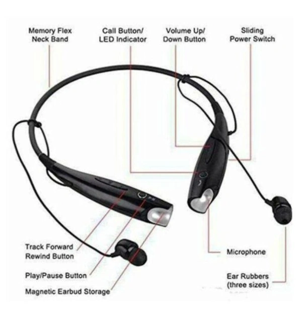 Bluetooth Headphone  - Black , set of 1, Free shipping 