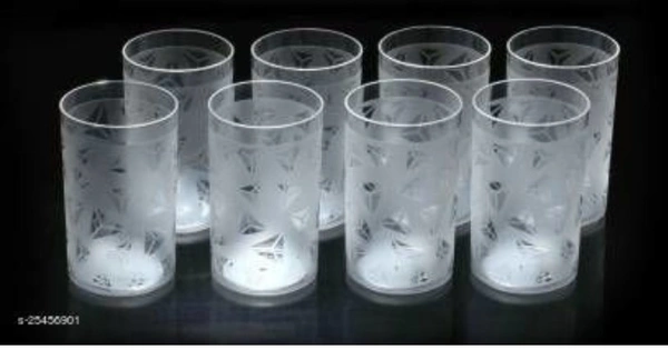 Prism Water Juice Drinking Glasess - Free Home Delivery , 300 m.l., pack of 8