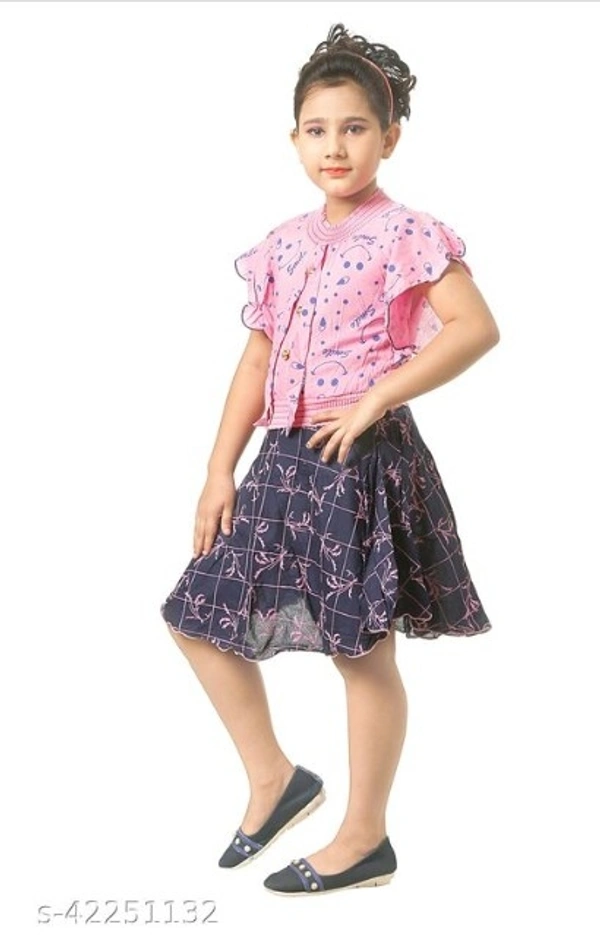 Pretty Trendy Girls Top And Bottom Set - 5-6Year, Free Home Delivery , black&white, pack of 1
