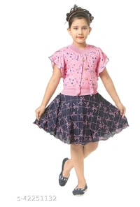Pretty Trendy Girls Top And Bottom Set - Free Home Delivery , 1-2Year, black&white, pack of 1