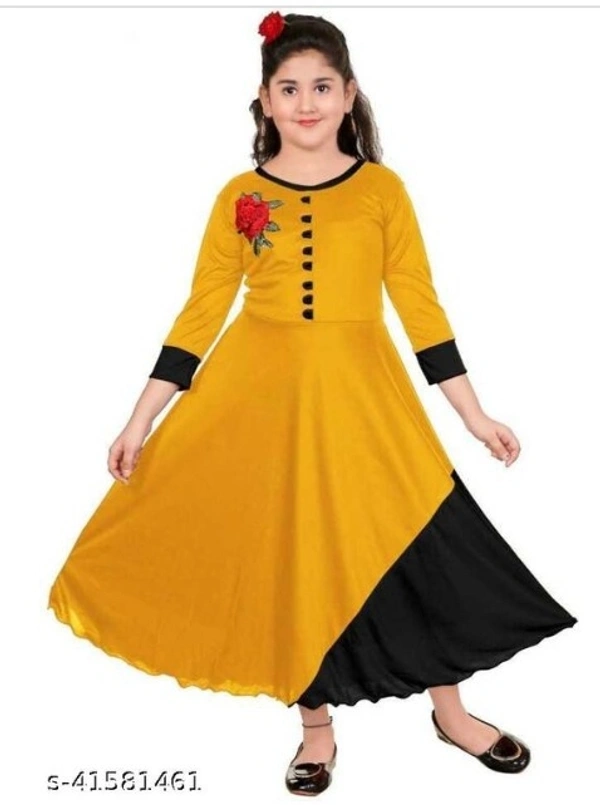 Kids Frock - Yellow&black, Free Home Delivery , 2-3-4-5-6-7-8-9 Years , pack of 1