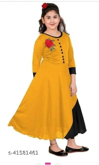 Kids Frock - Yellow&black, Free Home Delivery , 2-3-4-5-6-7-8-9 Years , pack of 1