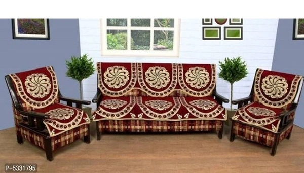 Designer 5 Seater Cotton Printed Sofa Cover Set - 5 color available , Free Home Delivery , Free, set of 1