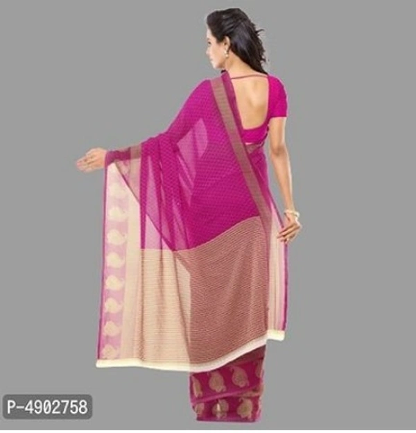 Beautiful Georgette Sare With Blouse Piece - Free Home Delivery , Free , Pink, pack of 1