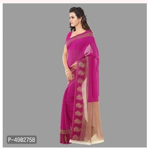 Beautiful Georgette Sare With Blouse Piece - Free Home Delivery , Free , Pink, pack of 1