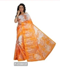 Daily wear Women Saree - Free Home Delivery , Free, Yellow pink orange begani, pack of 1
