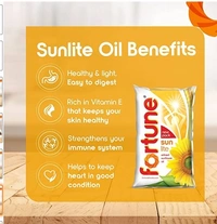 Fortune Sun Lite Refined Sunflower Oil - Free Home Delivery , 1 Ltr., pack of 1