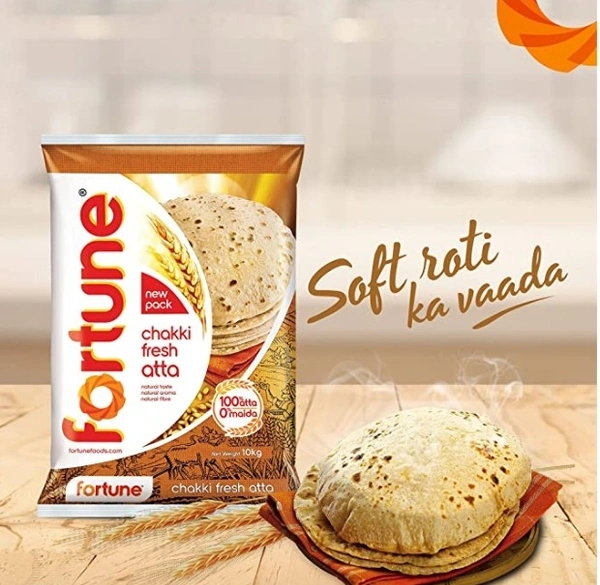 Fortune Chakki Fresh Atta - Free Home Delivery , 10 k.g.