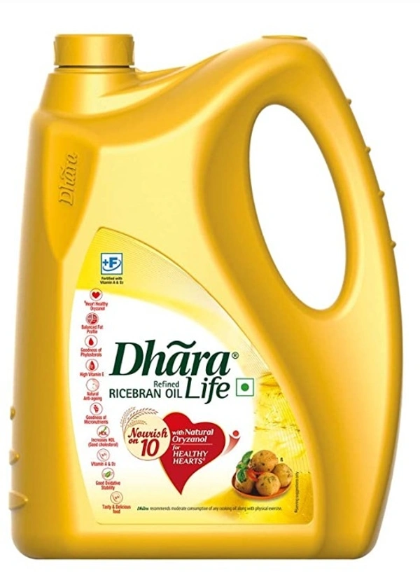 Dhara Life- Refind Ricebran Oil - Free Home Delivery , 1 Ltr.