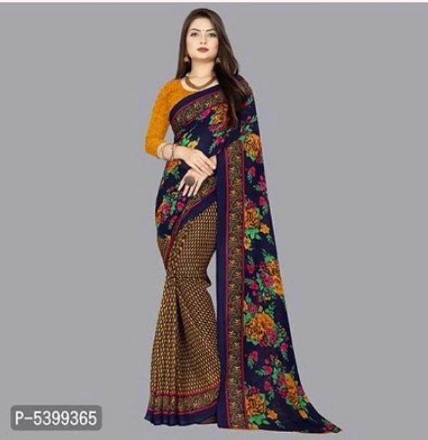 Stylish Georgette Multicoloured Floral Saree With Blouse Piece - Free shipping , Free, pack of 1