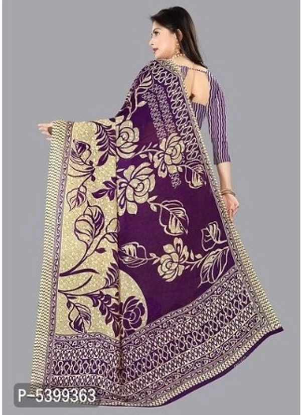 Stylish Georgette Multicoloured Floral Saree With Blouse Piece - Free shipping , Free, pack of 1, golden