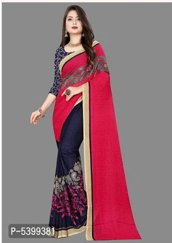 Stylish Georgette Multicoloured Paisley Saree With Blouse Piece - Free shipping , Free , red, pack of 1