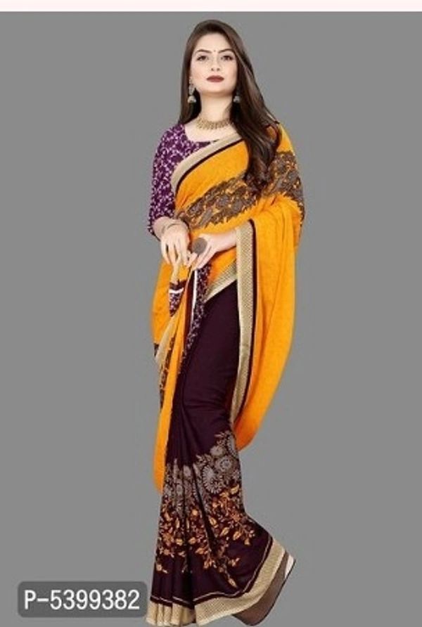 Stylish Georgette Multicoloured Paisley Saree With Blouse Piece - Free shipping , Free , red, pack of 1