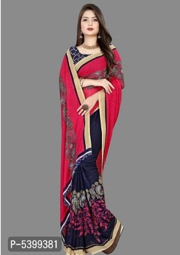 Stylish Georgette Multicoloured Paisley Saree With Blouse Piece - Free shipping , Free , red, pack of 1