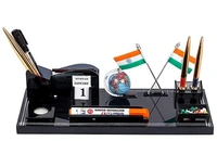 GreatDio Acrylic Pen Stand for Office and Study Table with Flag Design - Free shipping , pack of 1