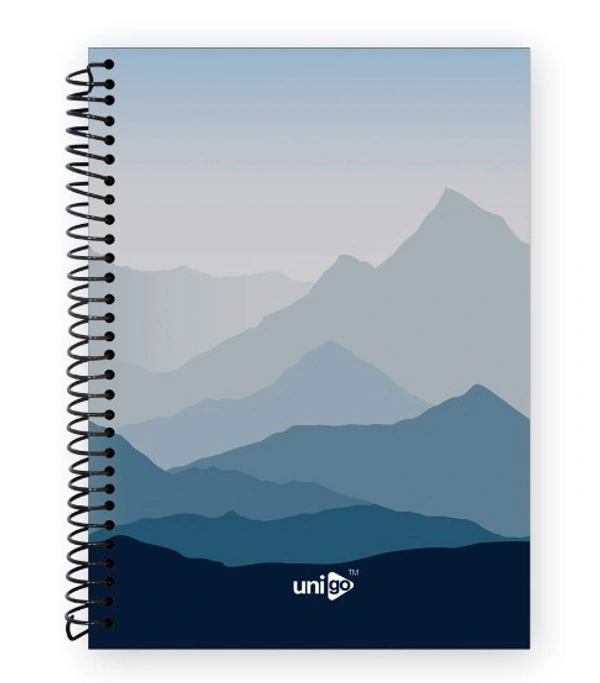 Unigo A4 Size Spiral Notebook (Uni-12, 200 Pages Plain) Durable and Attractive Soft Cover with Wirebound, Bright and Smooth Pages - 12 color available , Free shipping , A4, 200 page, pack of 1