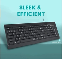 Zinq Technologies ZQ-1133 Full-Size Wired Keyboard with 104 Keys, 3 LED Lights and 1.5m Cable (Black) MBC - black , Free shipping , pack of 1