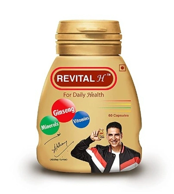 Revital H for Men with Multivitamins, Calcium, Zinc & Natural Ginseng for Daily Immunity Strong Bones, and Enhances Energy Leve - Free shipping , 30 capsule , pack of 1