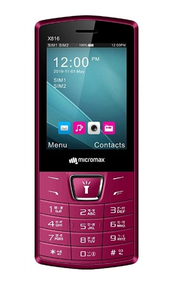 Micromax Dual SIM X816, Black and Maroon - Free , pack of 1, dark red