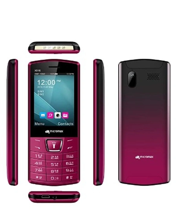 Micromax Dual SIM X816, Black and Maroon - Free , pack of 1, dark red